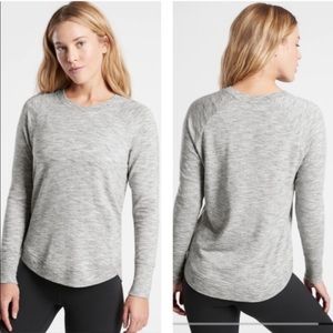 Athleta Tops | Athleta Mindset Marl Gray Heather Pullover Sweatshirt